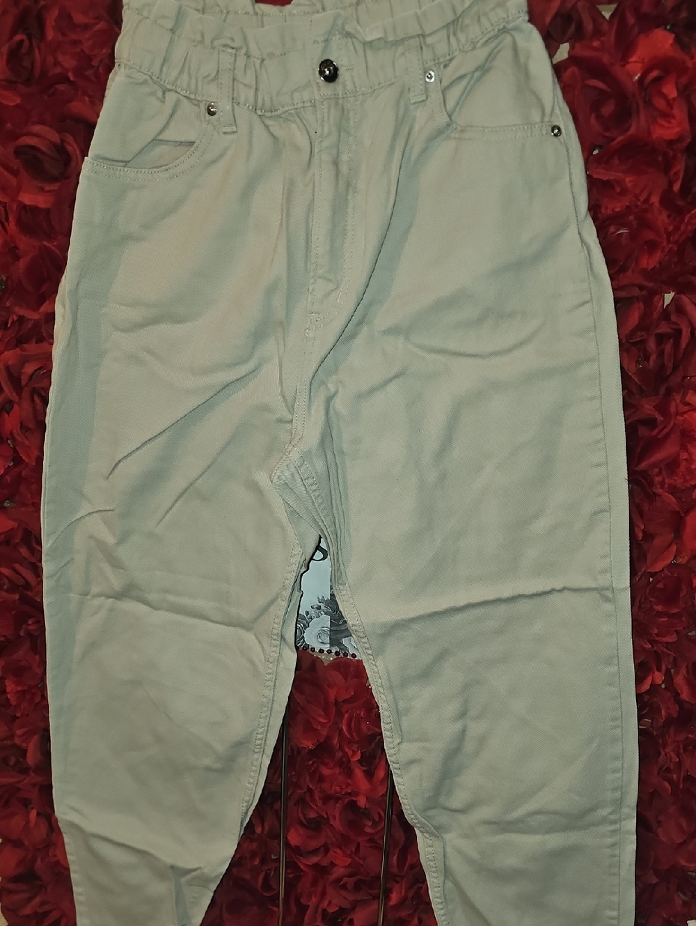 Divided Cream Women's Pants Trousers Ruffle Waist Size 6